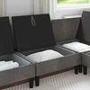Vidurinė sofa su saugykla Tamsiai pilka Aksomas