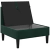Vidurinė sofa su saugykla Tamsiai žalia Aksomas