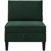 Vidurinė sofa su saugykla Tamsiai žalia Aksomas