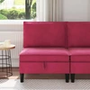 Vidurinė sofa su saugykla Vyno raudona Aksomas