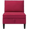 Vidurinė sofa su saugykla Vyno raudona Aksomas