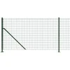 Vielinė tinklinė tvora su flanšais, žalios spalvos, 0,8x25m