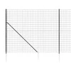 Vielinė tinklinė tvora su smaigais, antracito spalvos, 1,6x25m