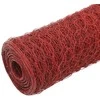 Vielos tinklas su PVC danga, raudonas, 25x1m