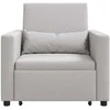 Ištraukiamas sofa-lova vienvietis su ratais Debesų pilka