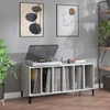 Vinilinių plokštelių spintelė, pilka, 100x38x48cm, mediena