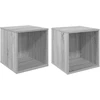 Vinilo albumų dėžė 2 vnt. Pilka Sonoma 37 x 36,5 x 38 cm
