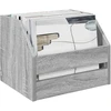 Vinilo albumų dėžė 2 vnt. Pilka Sonoma 38 x 30 x 29 cm