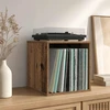 Vinilo albumų dėžė Ąžuolo mediena 37 x 36,5 x 38 cm