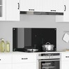 Virtuvės atbraila Juoda 110 x 50 cm grūdintas stiklas