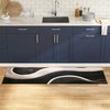 Virtuvės kilimas Juoda 180 x 60 cm Aksomas
