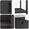 Virtuvės saugojimo rinkinys su lentyna su saugykla 3 pcs Juoda