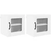 Sieninis stiklinis kabinetas LUCCA 2 pcs Balta 40 x 31 x 40 cm