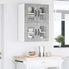 Sieninis stiklinis kabinetas LUCCA 2 pcs Betono pilka