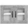 Sieninis stiklinis kabinetas PORTO 2 pcs Betono pilka