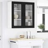 Sieninis stiklo kabinetas PORTO 2 pcs Juoda 40 x 31 x 80 cm