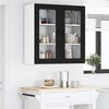 Sieninis stiklinis kabinetas LUCCA 2 pcs Juoda 40 x 31 x 80 cm