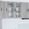 Sieninis stiklinis kabinetas PORTO 2 pcs Pilkas Sonoma