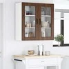 Sieninis stiklinis kabinetas LUCCA 2 pcs Ruda ąžuolo