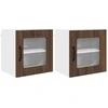 Sieninis stiklinis kabinetas LUCCA 2 pcs Ruda ąžuolo