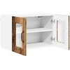 Sieninis stiklinis kabinetas PORTO 2 pcs Senas medis