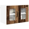 Sieninis stiklinis kabinetas PORTO 2 pcs Senas medis