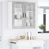 Sieninis stiklinis kabinetas PORTO Betono pilka 80 x 31 x 80 cm