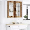 Sieninis stiklinis kabinetas PORTO Senas medis 80 x 31 x 80 cm
