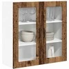 Sieninis stiklinis kabinetas PORTO Senas medis 80 x 31 x 80 cm