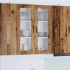 Sieninis stiklinis kabinetas PORTO Senas medis 80 x 31 x 100 cm