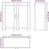 Sieninis stiklinis kabinetas PORTO Balta 80 x 31 x 80 cm