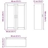 Sieninis stiklinis kabinetas LUCCA Balta 80 x 31 x 100 cm