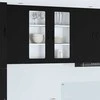 Sieninis stiklinis kabinetas PORTO Juoda 80 x 31 x 80 cm