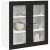 Sieninis stiklinis kabinetas PORTO Juoda 80 x 31 x 80 cm