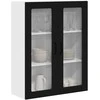 Sieninis stiklinis kabinetas PORTO Juoda 80 x 31 x 100 cm