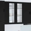 Sieninis stiklinis kabinetas PORTO Juoda 40 x 31 x 100 cm