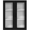 Sieninis stiklinis kabinetas PORTO Juoda 80 x 31 x 100 cm