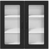 Sieninis stiklinis kabinetas PORTO Juoda 80 x 31 x 80 cm