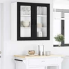 Sieninis stiklinis kabinetas PORTO Juoda 80 x 31 x 80 cm