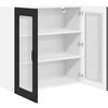 Sieninis stiklinis kabinetas PORTO Juoda 80 x 31 x 80 cm
