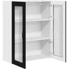 Sieninis stiklinis kabinetas PORTO Juoda 80 x 31 x 100 cm