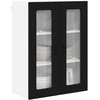 Sieninis stiklinis kabinetas PORTO Juoda 60 x 31 x 80 cm