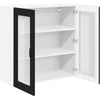 Sieninis stiklinis kabinetas LUCCA Juoda 80 x 31 x 80 cm