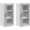 Sieninis stiklinis kabinetas LUCCA 2 pcs Betono pilka
