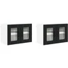 Sieninis stiklinis kabinetas PORTO 2 vnt. Juoda 60 x 31 x 40 cm