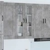 Sieninis stiklinis kabinetas PORTO Betono pilka