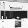 Virtuvės atbraila 2 pcs Juoda 120 x 60 cm grūdintas stiklas