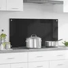Virtuvės atbraila Juoda 100 x 50 cm grūdintas stiklas