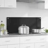 Virtuvės atbraila Juoda 100 x 40 cm grūdintas stiklas