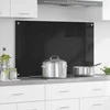 Virtuvės atbraila Juoda 100 x 60 cm grūdintas stiklas